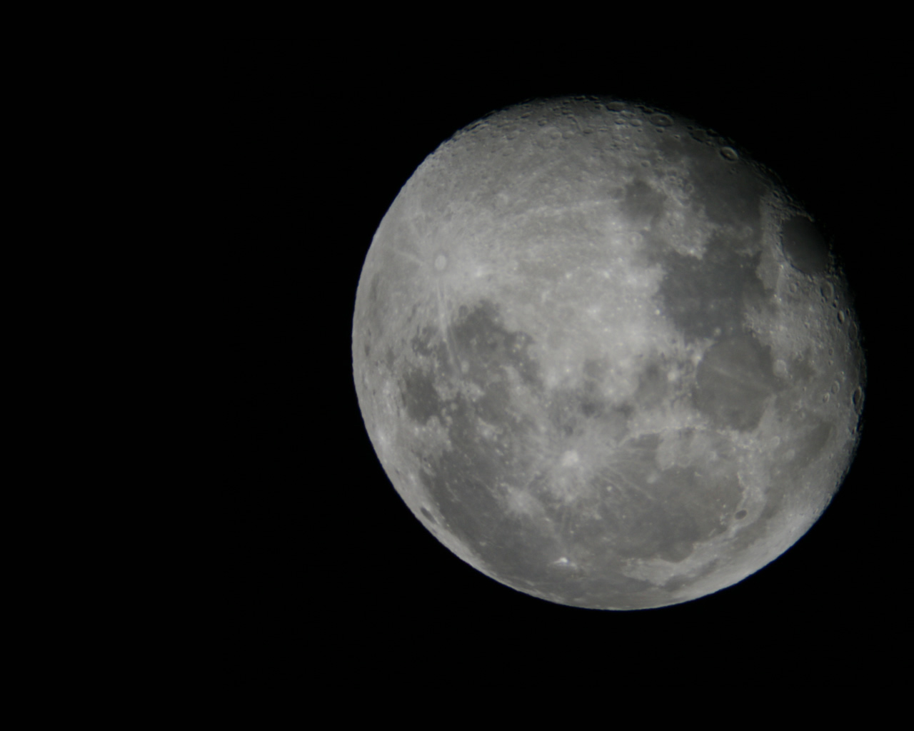The Moon – 1280 x 1024 pixels. A shot I took of the moon using prime focus 
