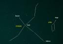 Cygnus and Lyra Asterism Outline