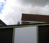 Shed erected with no roof