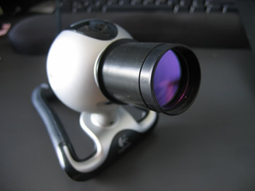 Logitech Quickcam Pro4000 with Telescope Adaptor Fitted