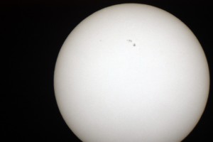 The sun spots via DSLR and mylar paper on 80mm refractor