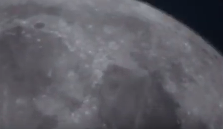 John Lewis telescope zoomed in on moon