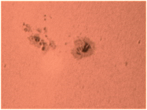 Sunspots via LX200 and SPC900 webcam