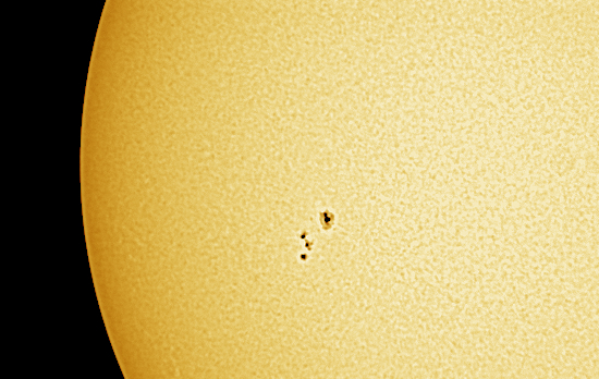 Sunspots via Skywatcher ED80 Pro