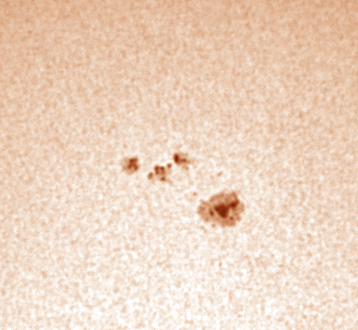 Sunspots via DMK21 and 10" LX200
